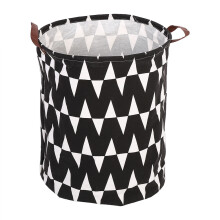 Cesto de roupa suja fofo, design dobrável para fácil armazenamento, leve, portátil, tecido de algodão rami com revestimento impermeável,