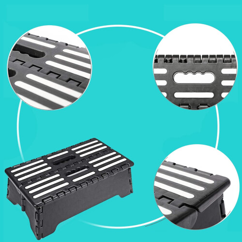 Non-Slip Step Stool for Home Use, Folding Half Step with Textured Tread Surface, Anti-Slip Surface Safety and Stability Support Platform for Elderly K 2
