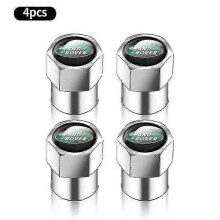 (Silver) 4-Piece Land Rover Wheel Stem Valve Caps for Discovery 3/4 Range Rover Evoque Sport with Logo Engraving