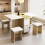 Foldable & Extendable Dining Table Set, 4 Chairs 3