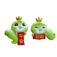 1Set Chinese Crowned Snake Figurines Car Ornament With-Set 1