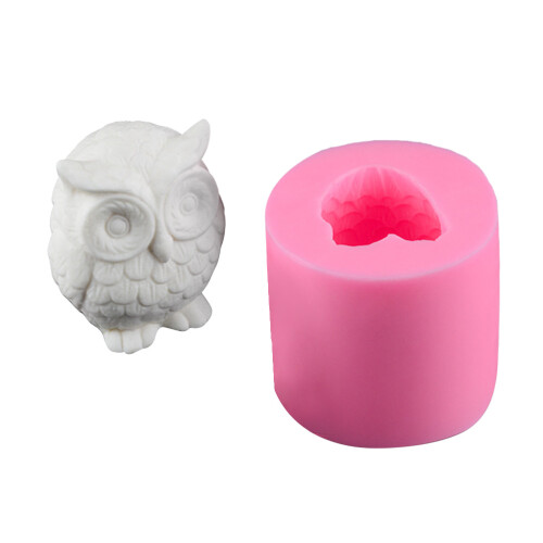 Molde 3D De Coruja Em Silicone Para Bolo Cupcake Chocolate E Pasta Açúcar