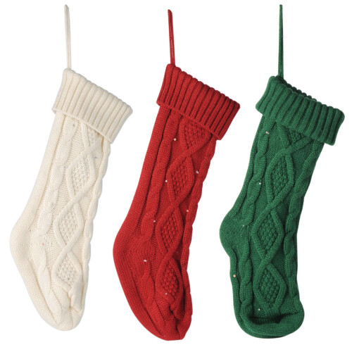 Glowing Christmas Stockings with LED Light Luminous-White 1
