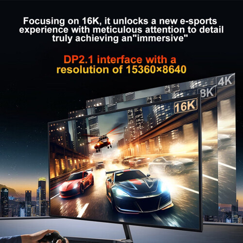 16K USB C to Displayport Cable Type-C DP2.1 Extens 2