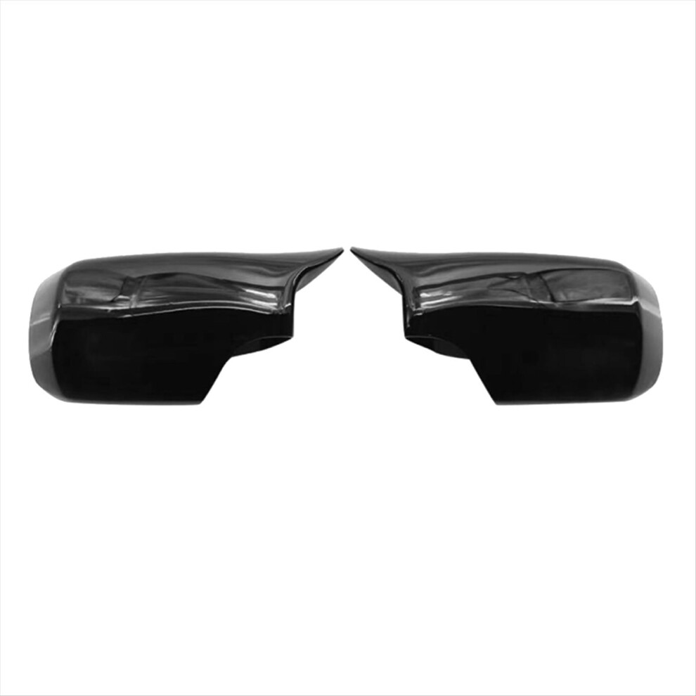 Car Gloss Ox Horn Rearview Side Mirror Cover Black 4853750457695