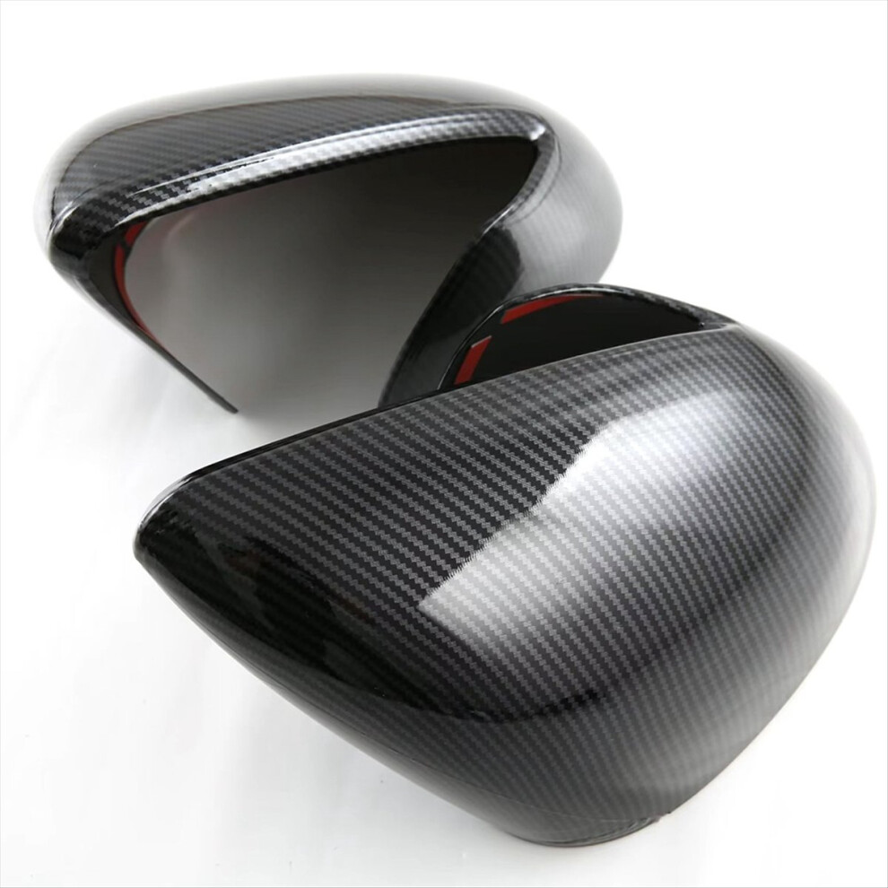 Carbon Fiber Look Side Door Rearview Mirror Cover Light 4852474603593