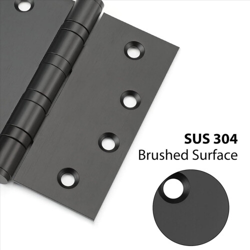 Stainless Steel Black 4Inch Door Hinges 2