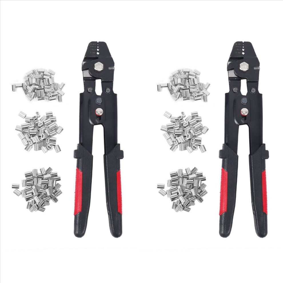 Wire Rope Crimping Tool Crimpers Fishing Plier With Crimp Sleeves Kit 4853743521457