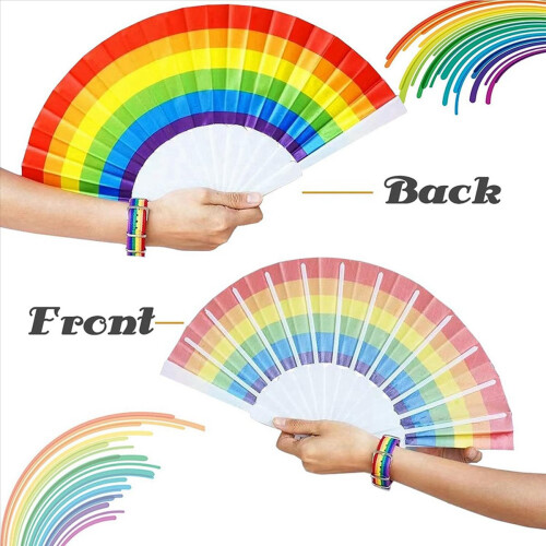 Rainbow Fan Pride Folding HandHeld Fans Gay Accessories 2