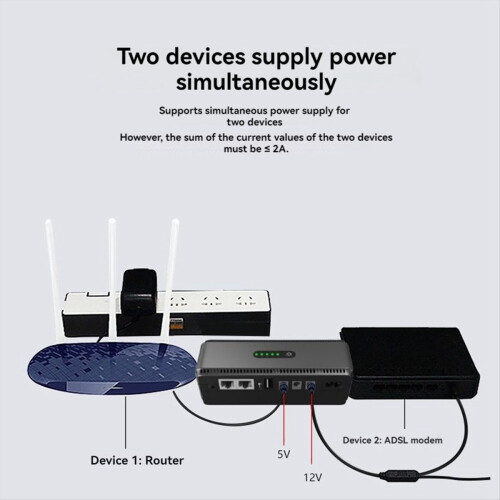 Mini UPS Battery Backup Power Supply 8800mAh with 1