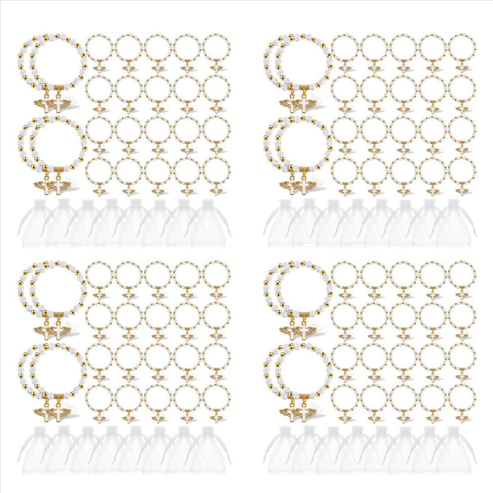Angel Wing Bracelet Favor With Organza Bags Acrylic Baptism Jojomino