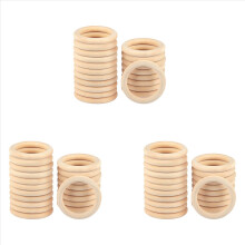 30Pcs 70mm Wood Rings,for DIY Crafts, Macrame Plant Hanger,Ornaments