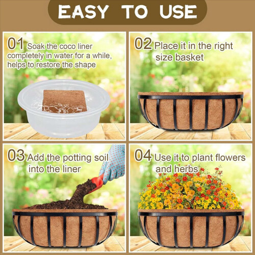 24Inch Trough Coconut Liners, Natural Liners for Wall Planter 2