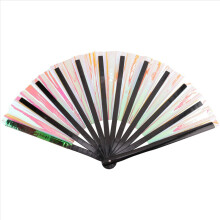 4Pcs Foldable Holographic Fan for Burlesque Women Men Rainbow Pride