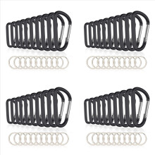 10PCS Aluminum Carabiner Clips,Premium D-Ring with Keyring