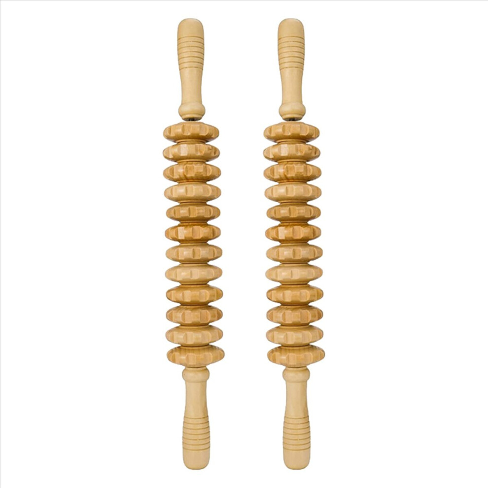 Jojomino 12 Rollers Wooden Massager Curved Exercise Roller Sticks