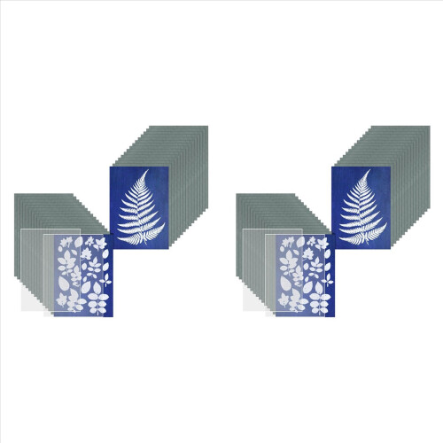 Sun Print Paper Kit,Cyanotype Paper,30 Sheets Cyanotype