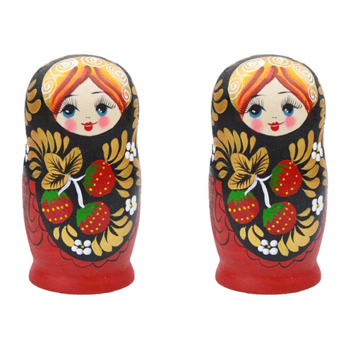 5PCS Matryoshka Dolls Nesting Handmade Cute Wood 1