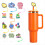 12pcs Straw Cover Cap,Reusable Drinking Toppers 6