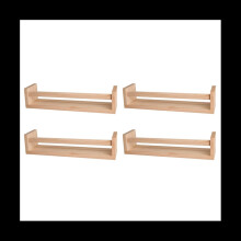 2Pcs Natural Wood Floating Wall Bookshelf for Kids,Kitchen Spice Rack