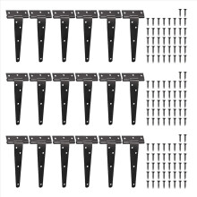 6 Pack Heavy Duty Tee Hinge, 150mm Metal Strap Hinge with Screws