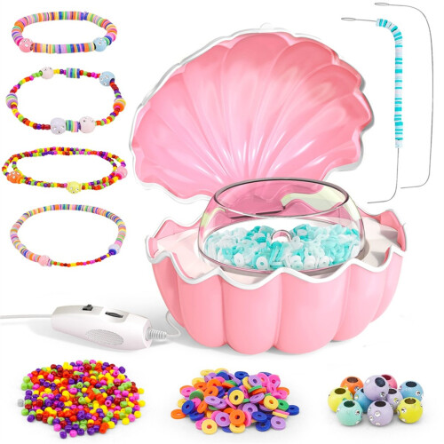 Bead Stringing Machine Spinner for Bracelets Making Gift PINK