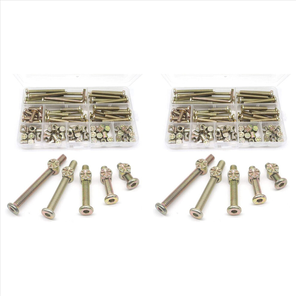 Hex Drive Socket Cap Bolts Nuts,For Crib Chairs,M6 100Pcs 4853743549208