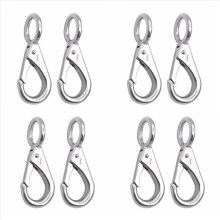 2Pcs Stainless Steel 316 Rigid Loaded Fixed Eye Spring Clip Snap Hook