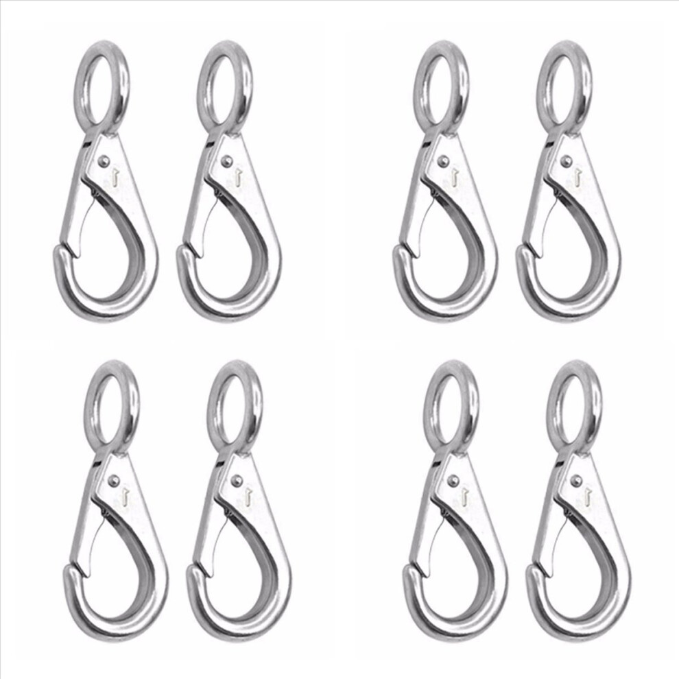 2Pcs Stainless Steel 316 Rigid Loaded Fixed Eye Spring Clip Snap Hook 4853743558866