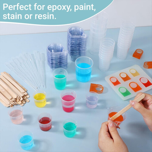Epoxy Resin Tool Kit, 10 Pack 15ml Droppers 50ML 2