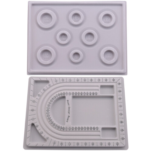 2Pcs Bead Design Board Bracelet Flocked Tray 1