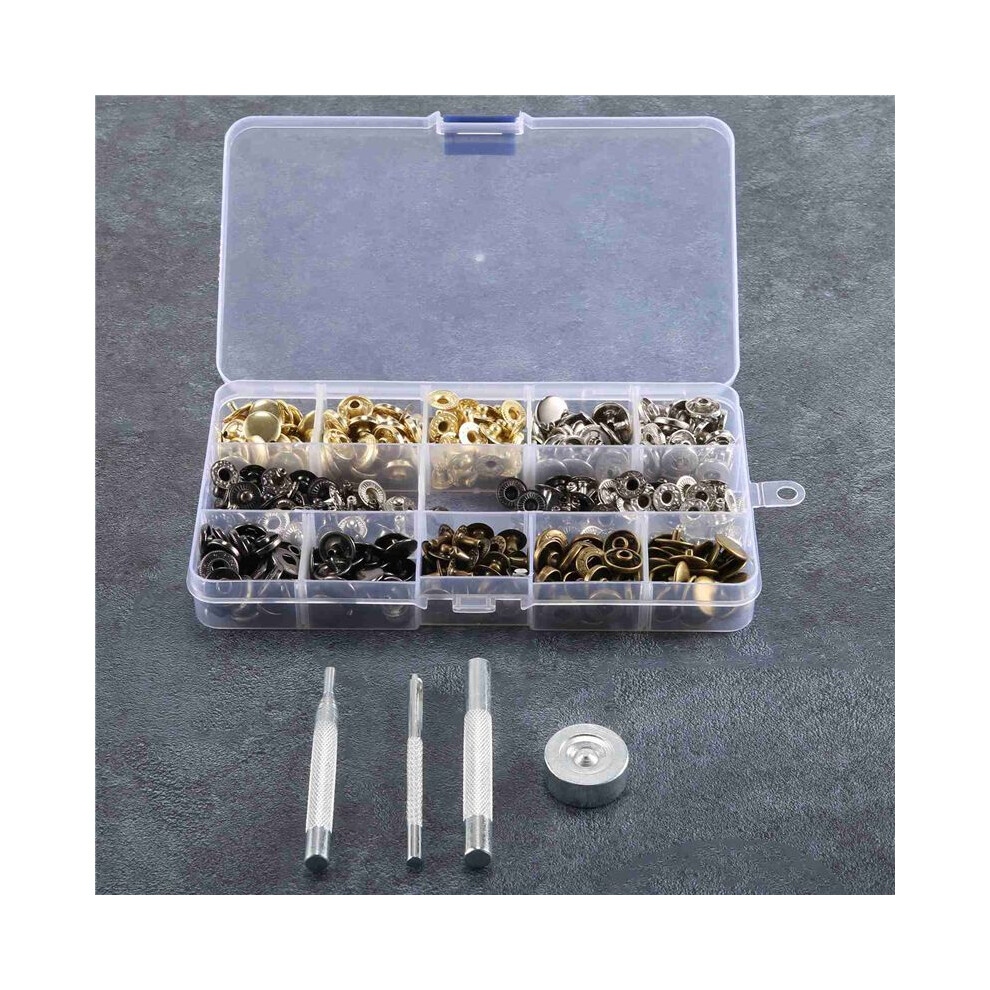 100 Set Leather Snap Fasteners Kit, 12.5Mm Metal Button Snaps 4853743505822