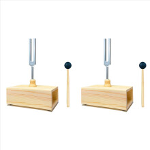 528Hz Tuning Fork with Resonance Box, Aluminum Alloy, Wooden Speaker