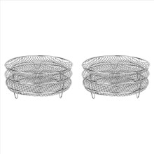 8-Inch 3-Layers Air Fryer Rack Stainless Steel Round