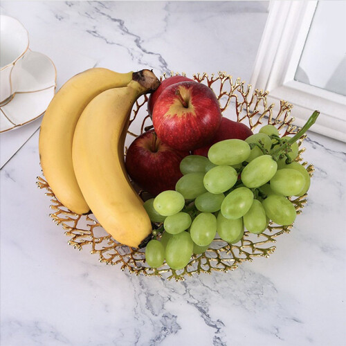 Metal Fruit Bowl Ornaments Home Coffee Table Dining Basket 2