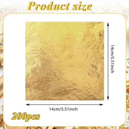5.5x5.5Inch Gold Foil Sheets Copper Leaf for DIY Crafts Decor 2