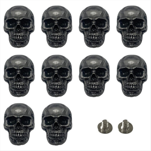Skull Stud DIY Rivet Conchos for Crafts Making Ancient Silver