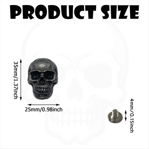Skull Stud DIY Rivet Conchos for Crafts Making Ancient Silver 2