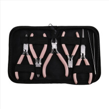 6PCS Pink Handle Anti-Slip Splicing and Fixing Jewelry Pliers Tools