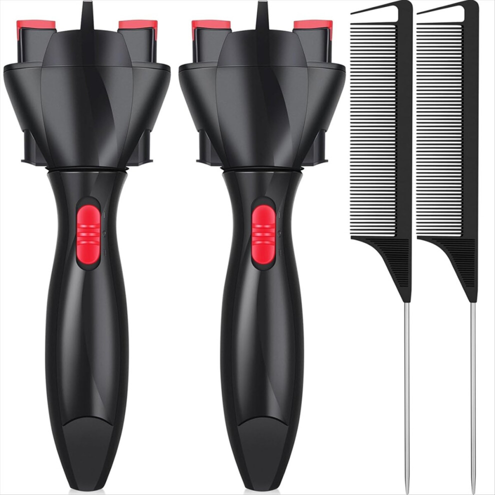 Jojomino Unisex Black Automatic Braid & Rat Tail Comb Set
