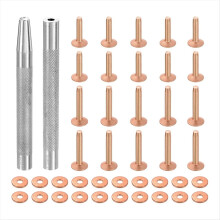 20Set Copper Rivets and Burrs, Solid Leather Rivet Fastener