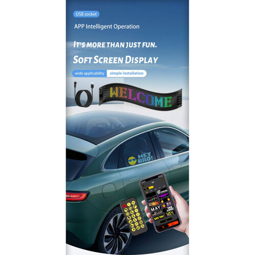 Led Matrix Display Car Panel Flexible Pixel Programmable 16x64 2
