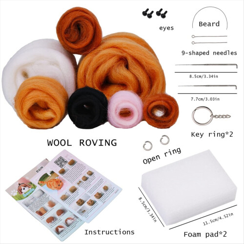 Needle Felting Kit, 2 PCS Dolls Beginner Kit 2
