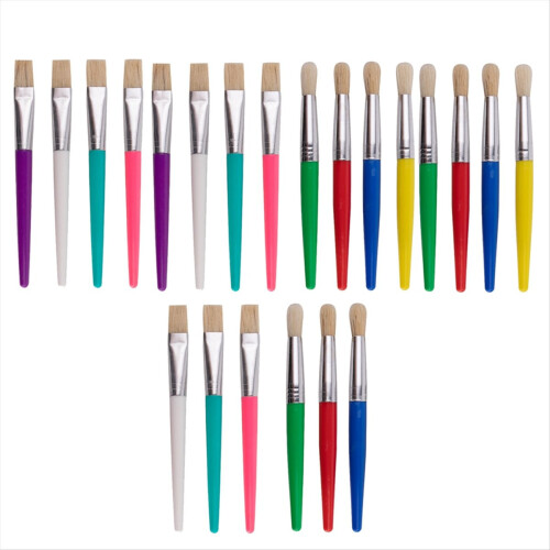 Paint Brushes for Kids, 22 Pcs Round and Flat Brush Set 2