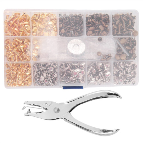 Rivets for Leather, 300 Sets Double Cap 3 Sizes 1
