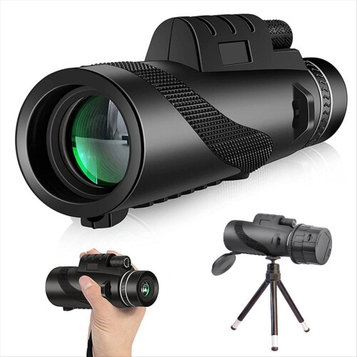 80X100 HD Monocular Telescope with Smartphone Adapter Tripod 2