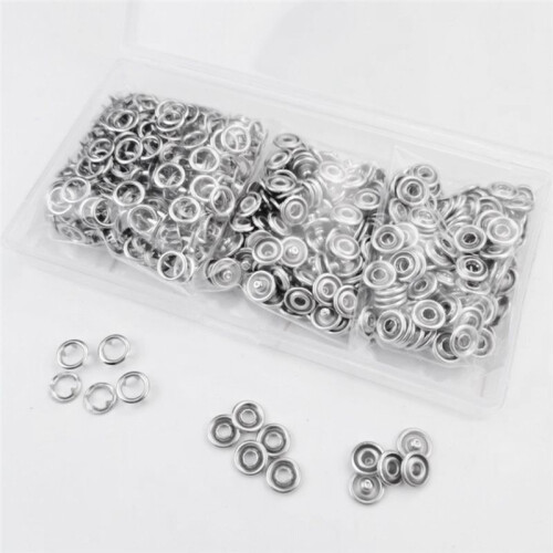 150 Sets Snap Button 9.5Mm Metal Silver Snaps Buttons 2