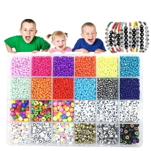 Kandi Beads Rainbow for Bracelets Making Kit 24 Types B 2
