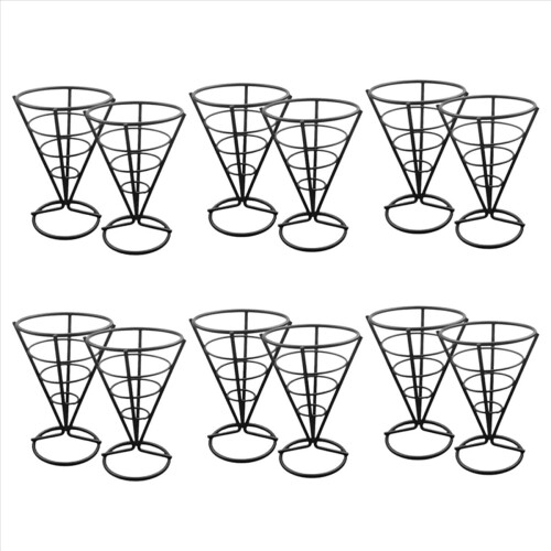 6 Pcs Wire Racks Cone Fried Basket Serving Chips Stand Display Holder 1