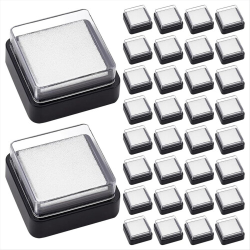 30PCS Empty Blank Ink Pad No Mini Thumbprint Sponge Stamp 1